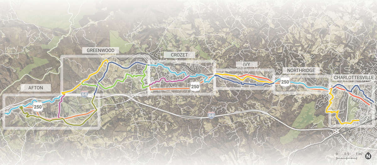 Three Notched Trail Route Options - Thoughts