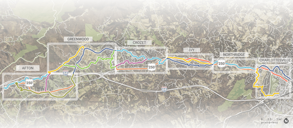 Three Notched Trail Route Options - Thoughts